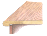 Prefinished Wood Moldings:  Flush Mount Stair Nose